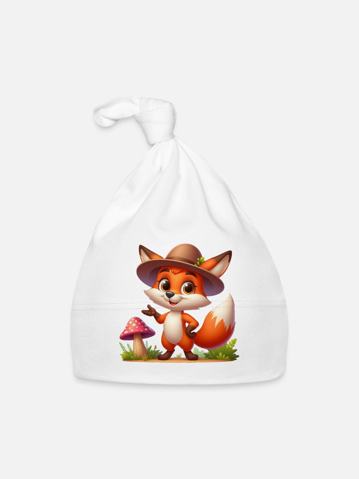 fox autumn 9 - Bonnet bio Bébé - blanc - Devant