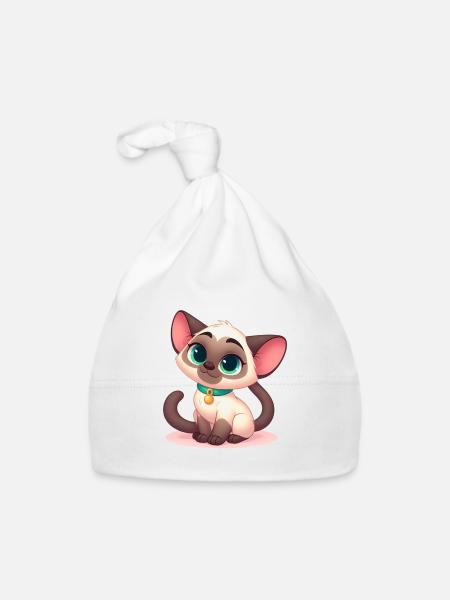 siamois 11 - Bonnet bio Bébé - blanc - Devant