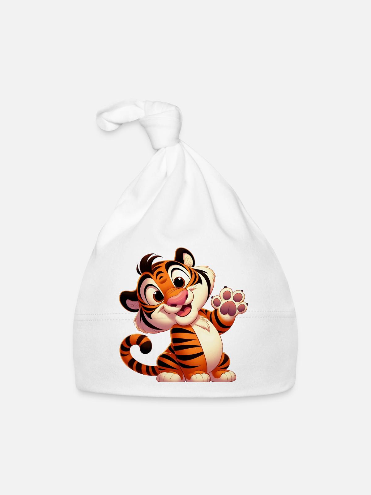 tiger 7 - Bonnet bio Bébé - blanc - Devant