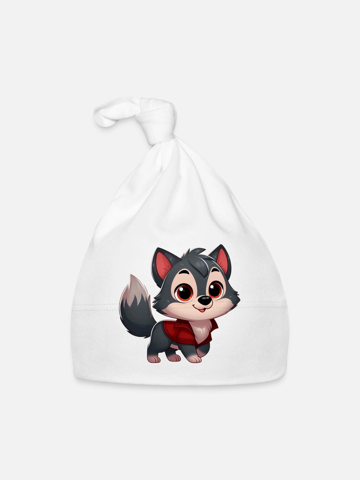 wolf 4 - Bonnet bio Bébé - blanc - Devant