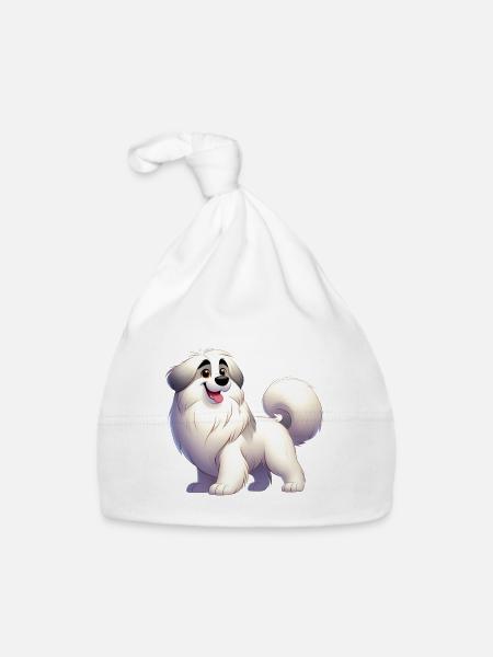 berger des pyrénées - Bonnet bio Bébé - blanc - Devant