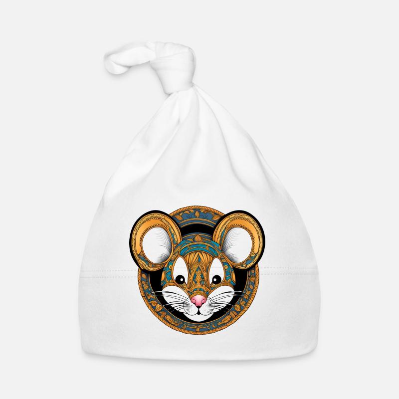 A mouse in the inset Organic Baby Cap