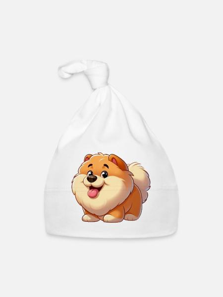Chowchow 2 - Baby Bio-Mütze - Weiß - Vorne