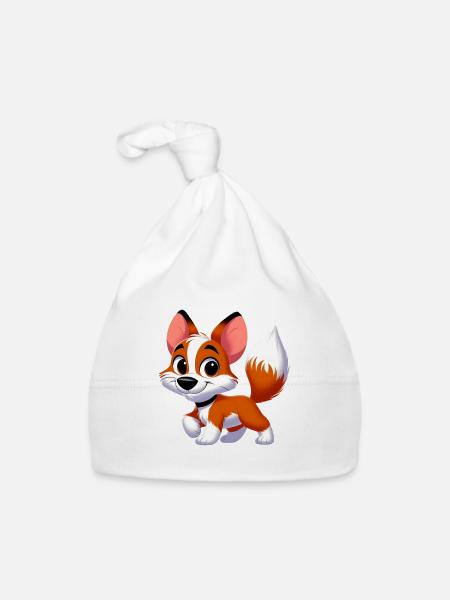 Fox Terrier 2 - Organic Baby Cap - white - Front