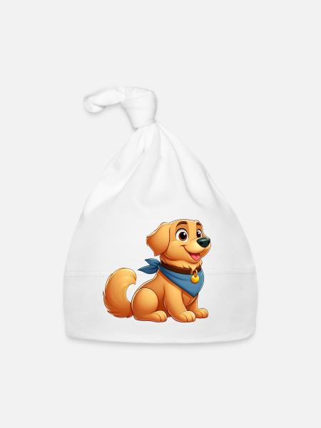 Labrador 3 - Baby Bio-Mütze - Weiß - Vorne