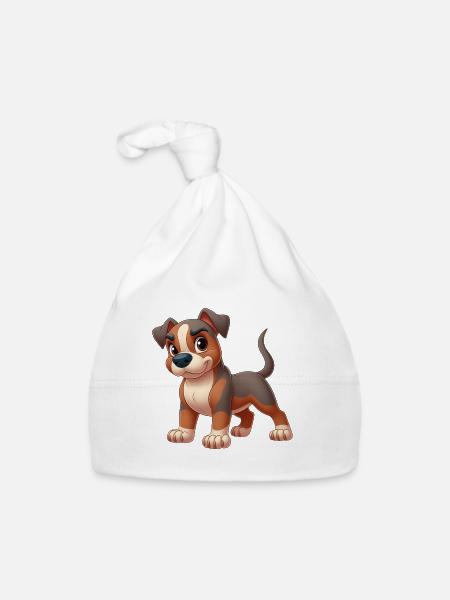 pitbull 6 - Bonnet bio Bébé - blanc - Devant