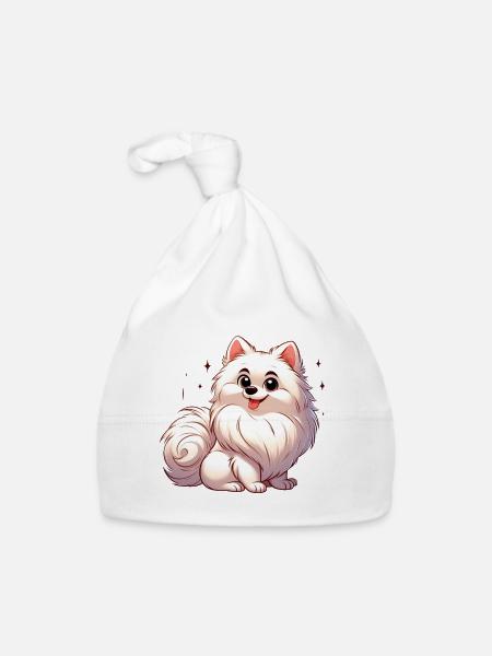 Spitz 3 - Baby Bio-Mütze - Weiß - Vorne