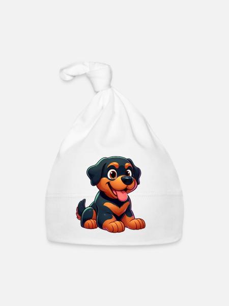 Rottweiller 3 - Baby Bio-Mütze - Weiß - Vorne