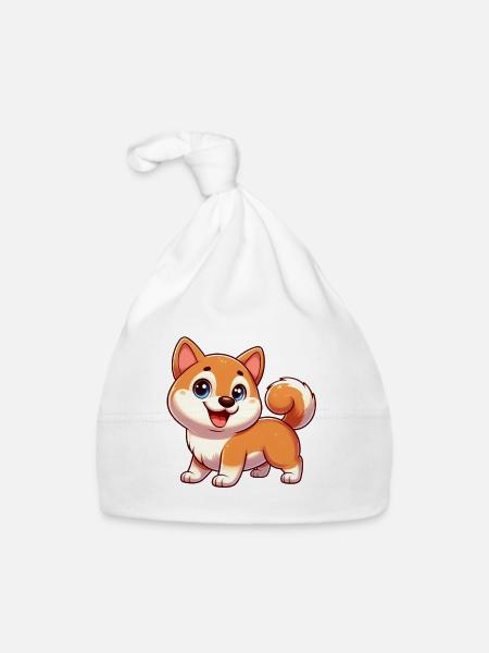 shiba - Bonnet bio Bébé - blanc - Devant