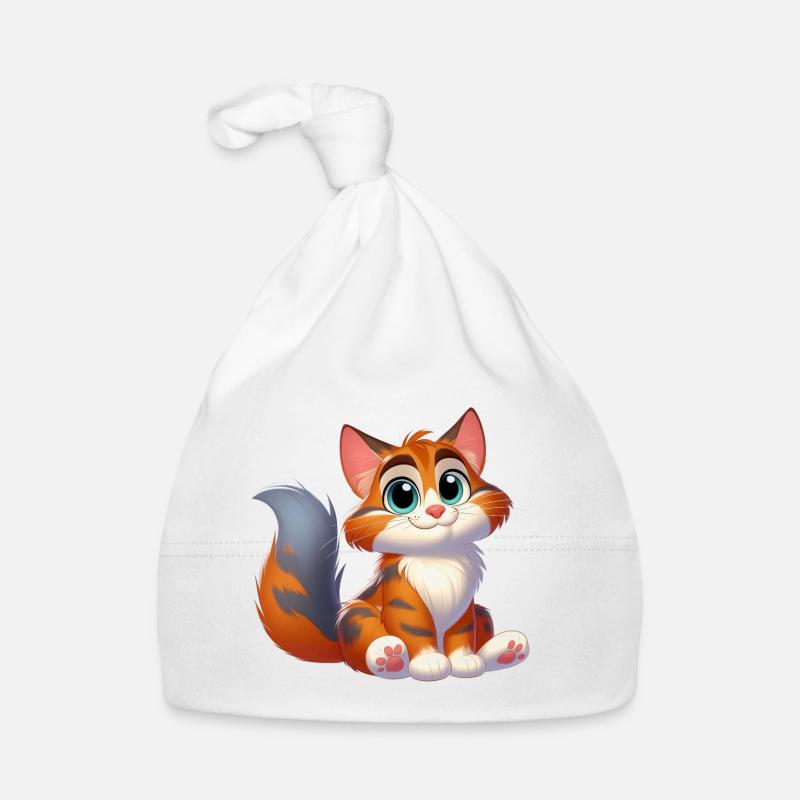 maine coon 16 - Bonnet bio Bébé - blanc