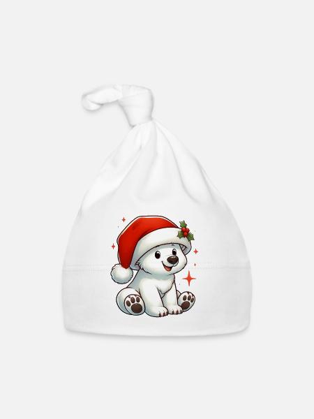 polar bear 11 - Bonnet bio Bébé - blanc - Devant