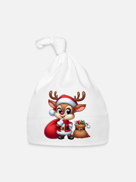rudolph 4 - Bonnet bio Bébé - blanc - Devant