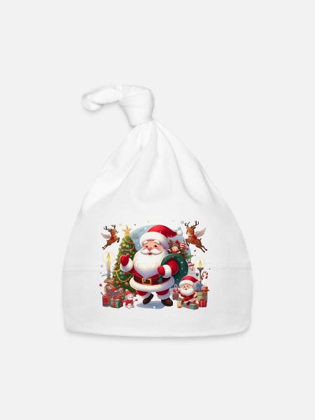 santa - Bonnet bio Bébé - blanc - Devant