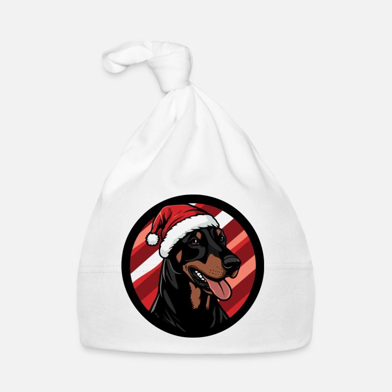 Doberman Chien Noël Noël Bonnet bio Bébé