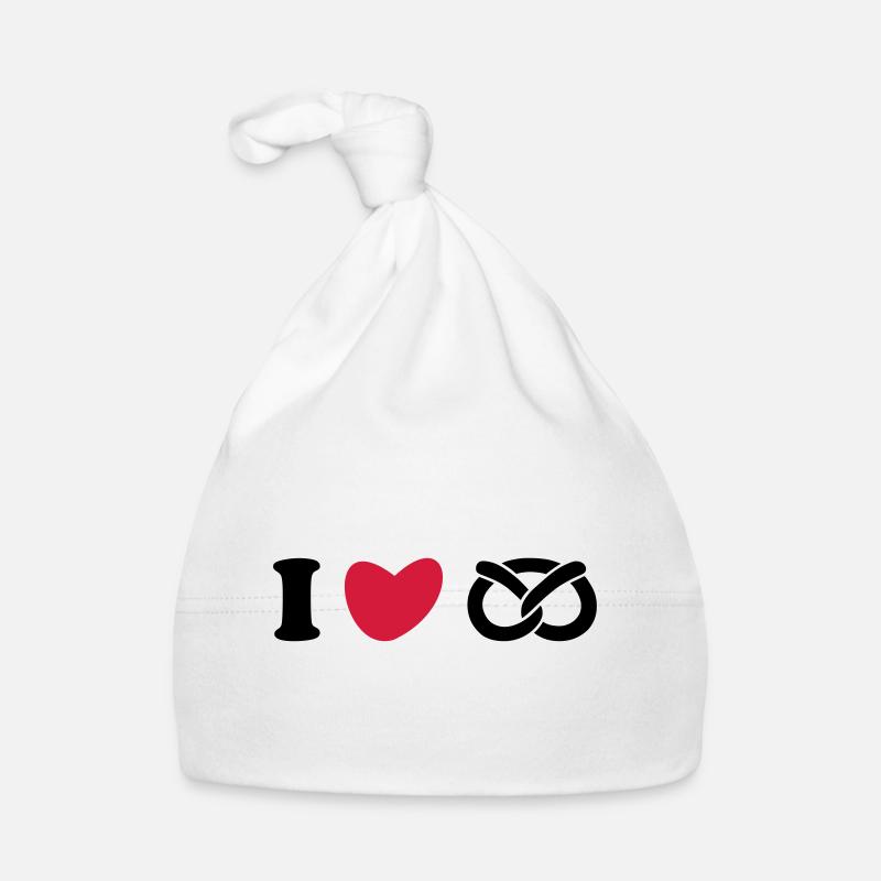 ★ Designfarben änderbar ★ Ich liebe Brezel Baby Bio-Mütze