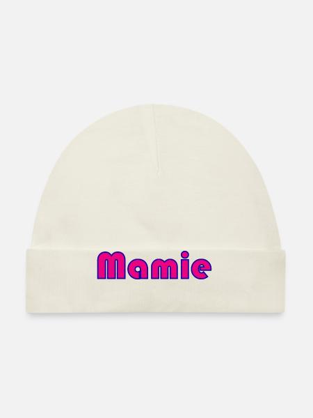 MAMIE. FÊTE DES MÈRES. BONNE FÊTE MAMIE. JE T'AIME - Bonnet bio Bébé - blanc - Devant