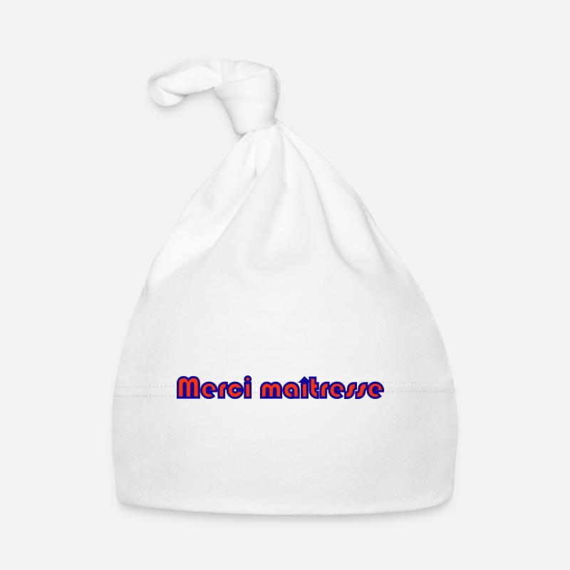 MERCI. MAÎTRESSE. MAÎTRE. MERCI MAÎTRESSE - Bonnet bio Bébé - blanc