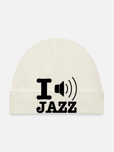 I love jazz / I music jazz - Bonnet bio Bébé - blanc - Devant