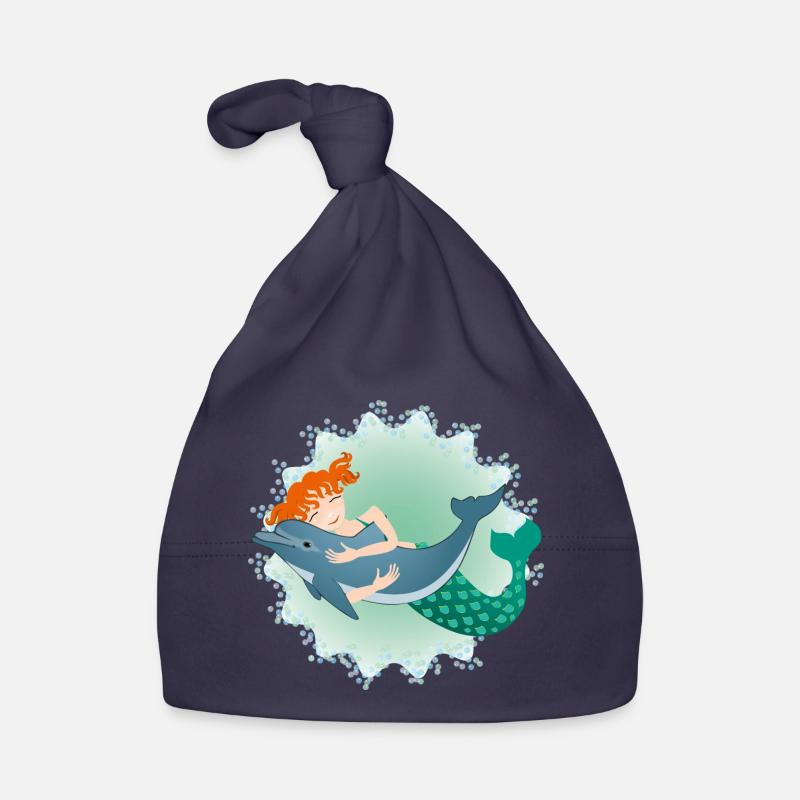 Mermaid and Dolphin Organic Baby Cap