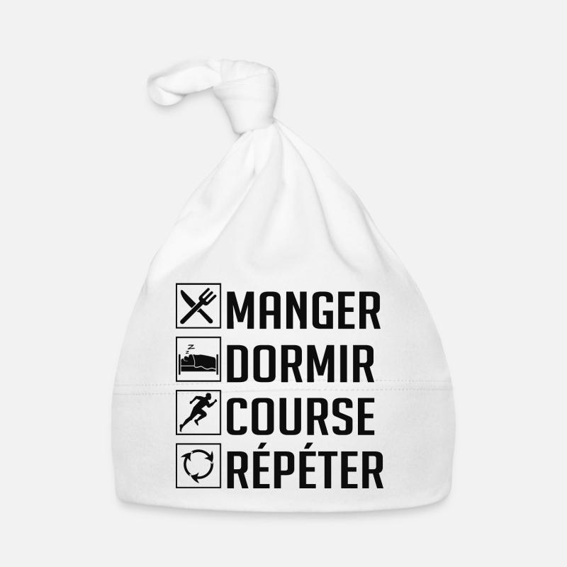 Manger, Dormir, Course, Répéter Bonnet bio Bébé