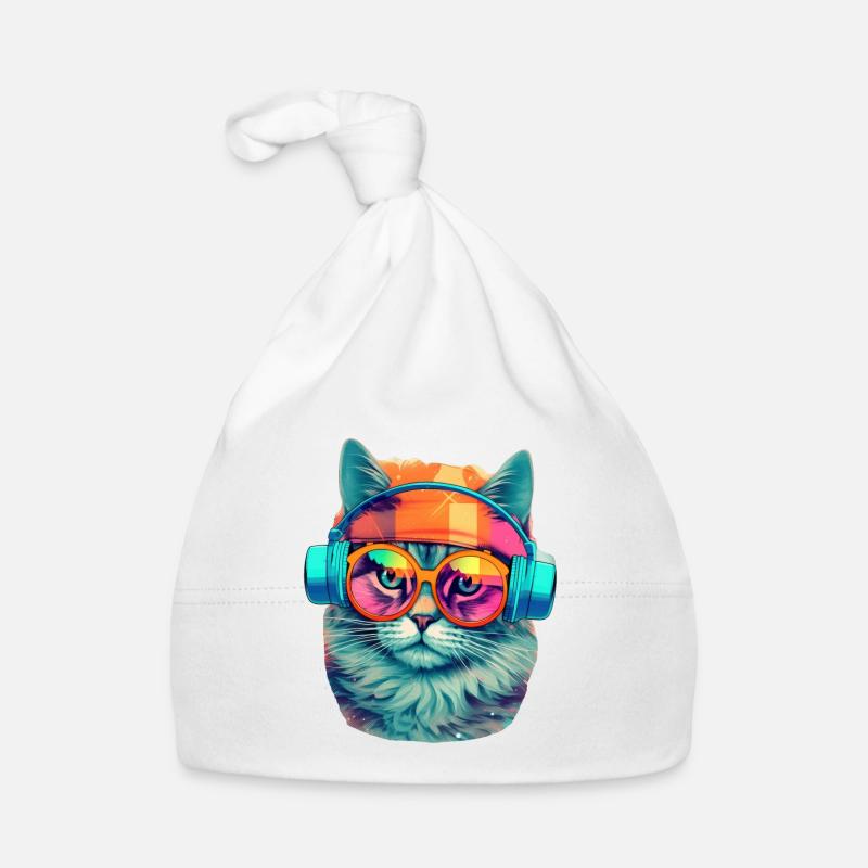 Musik Katze #cat #tshirt Baby Bio-Mütze