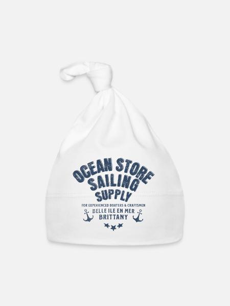 Ocean store Belle ile en mer - Bonnet bio Bébé - blanc - Devant