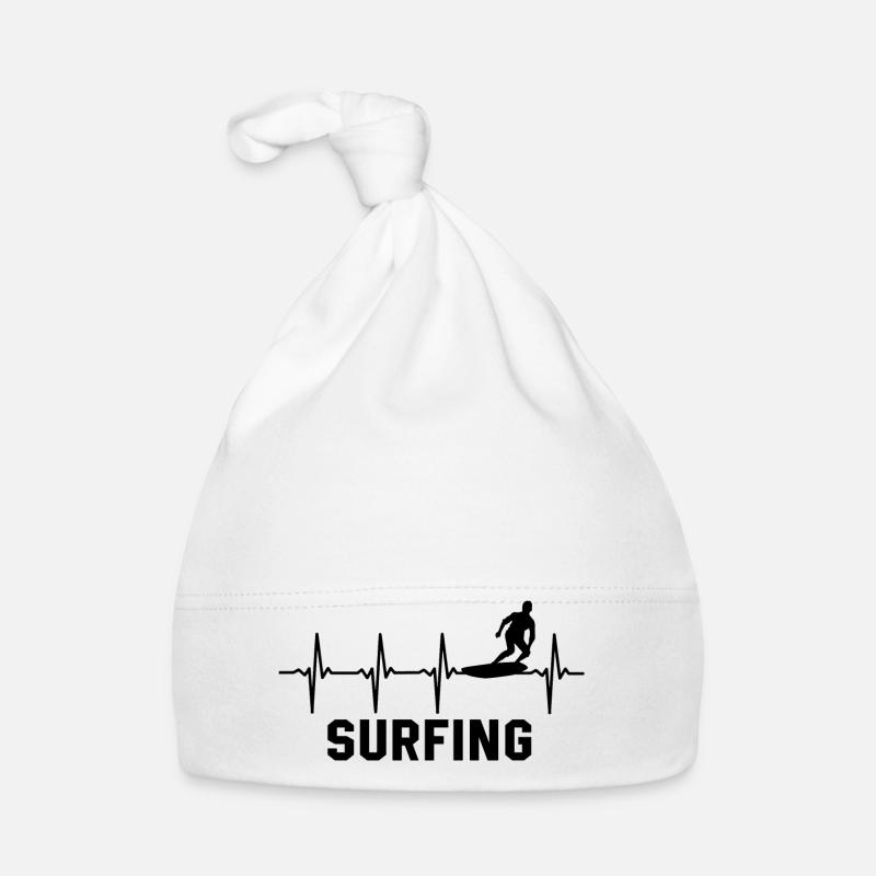 Surf Herzschlag Surfer Surfen Baby Bio-Mütze