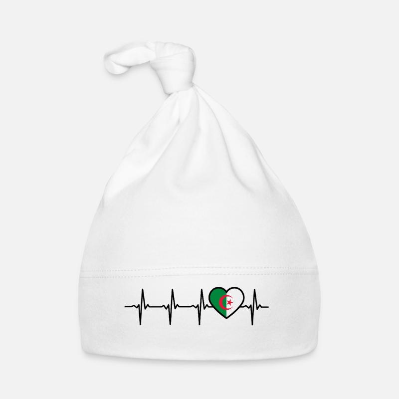 Algeria Heartbeat Flag Algerian Organic Baby Cap
