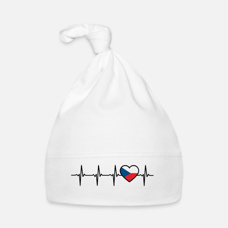 Drapeau tchèque Heartbeat Tchèque Bonnet bio Bébé