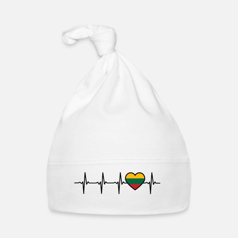 Lithuania Heartbeat Flag Lithuania Organic Baby Cap