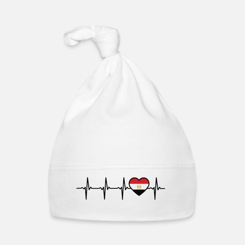 Égypte Heartbeat Drapeau Egyptiens Bonnet bio Bébé