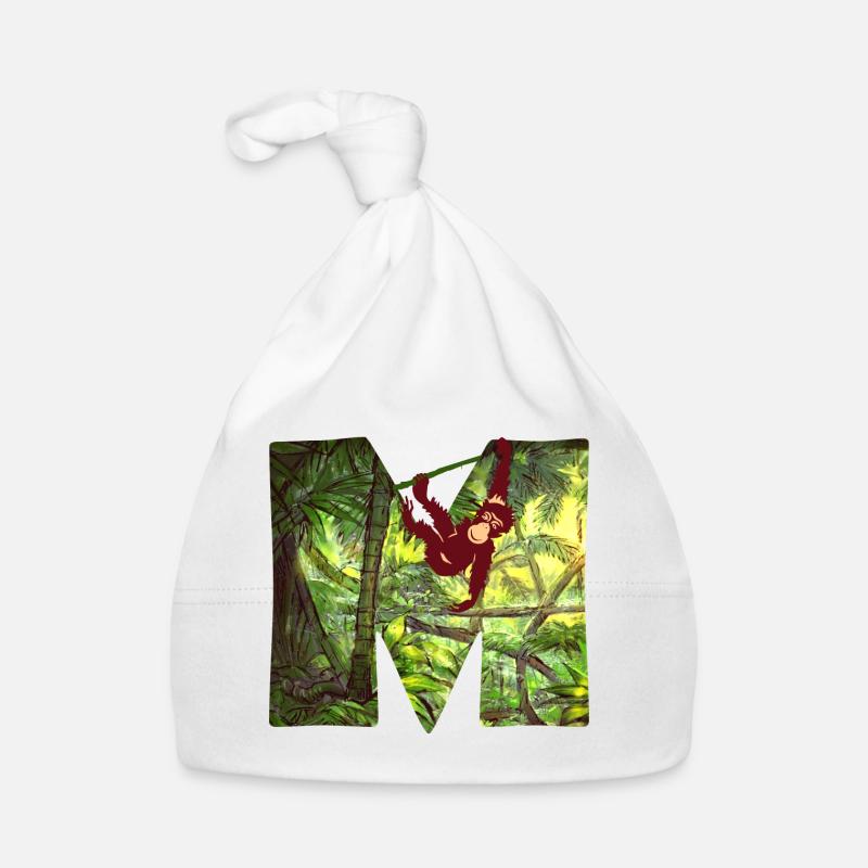 jungle with monkey m Organic Baby Cap