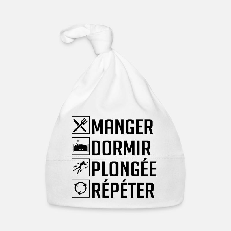 Manger, Dormir, Plongée, Répéter Bonnet bio Bébé