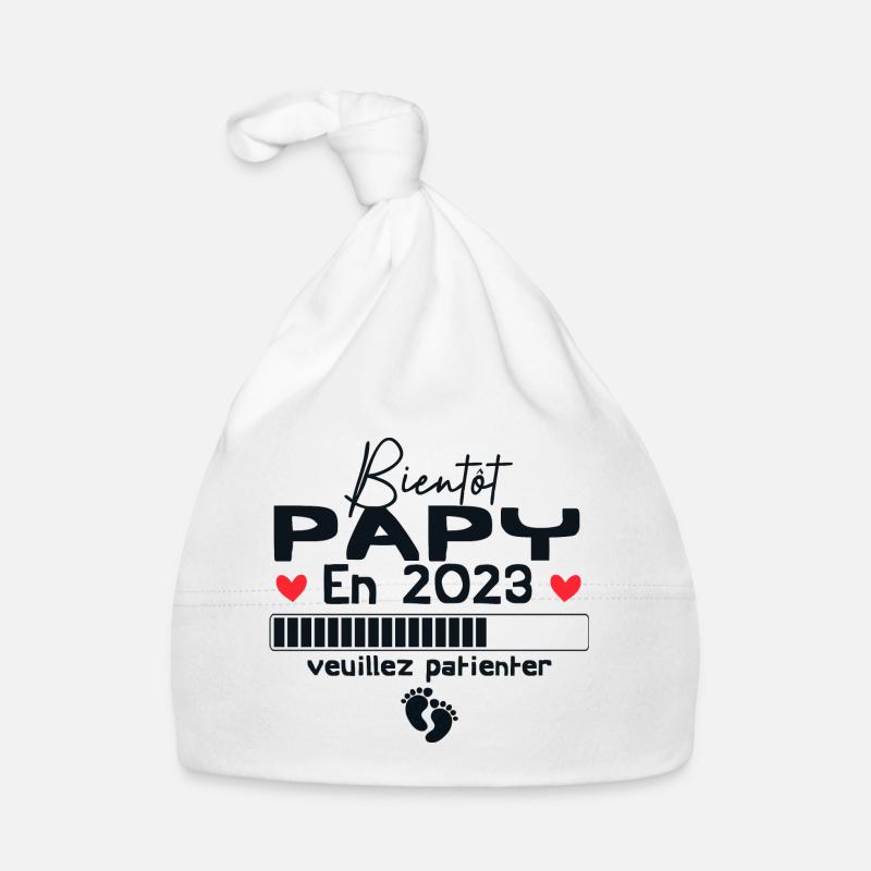 Bientôt Papy En 2023 Bonnet bio Bébé