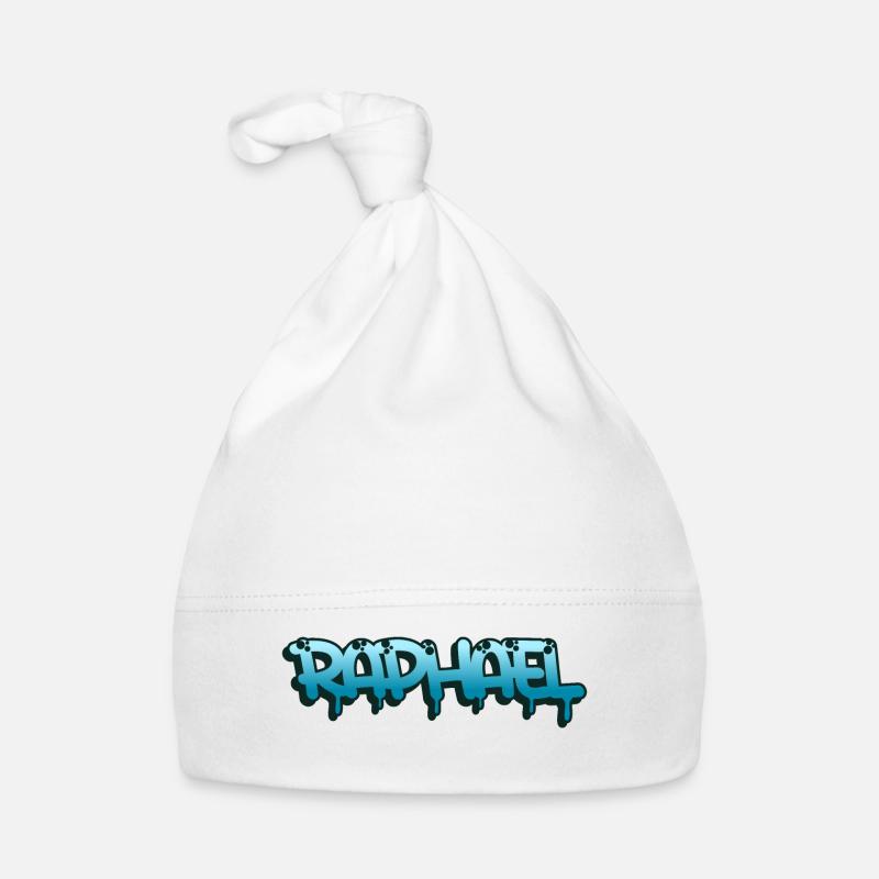 Graffiti name Raphael - Organic Baby Cap - white
