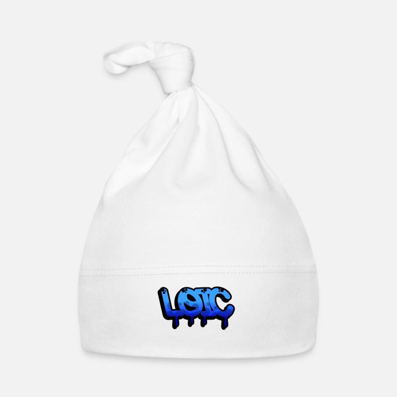 Graffiti first name Loic Organic Baby Cap