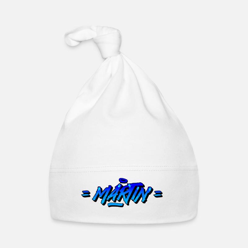 Graffiti First Name Martin Organic Baby Cap