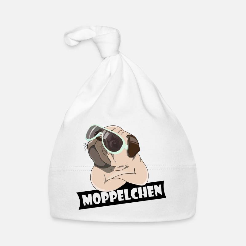 Moppelchen Kosename Spitzname Geschenk Hund Mops Baby Bio-Mütze