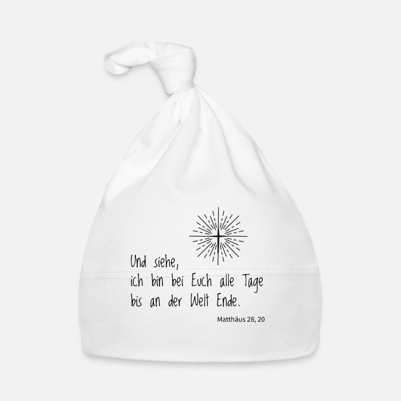 Spruch Gläubige Matthäus "Siehe" Bibelvers Gott Baby Bio-Mütze
