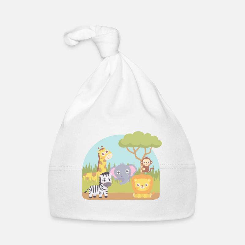 Cute Wild Safari Animals Organic Baby Cap