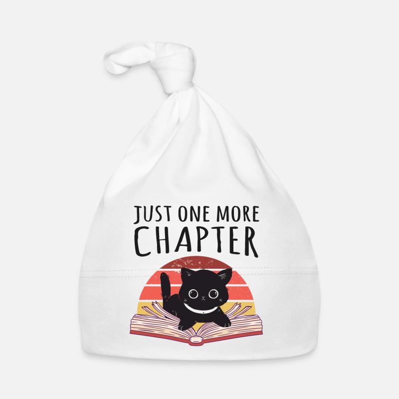 Just one more chapter Bookworm Cat - Baby Bio-Mütze - Weiß