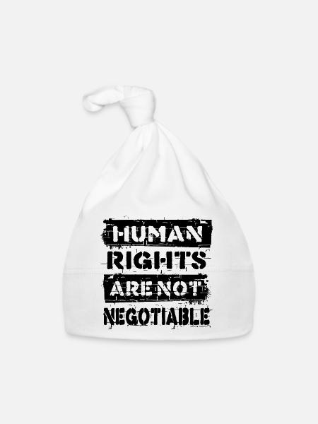 Human rights are not negotiable - Organic Baby Cap - white - Front