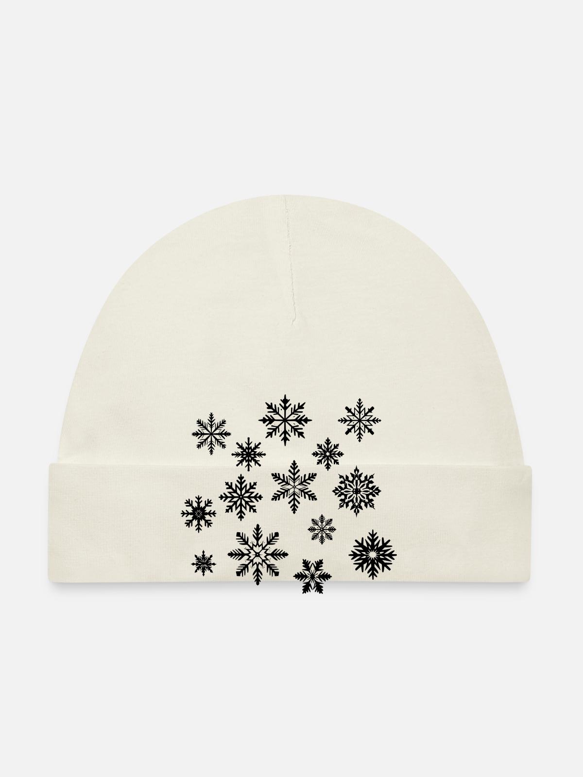 Flocons - Bonnet bio Bébé - blanc - Devant