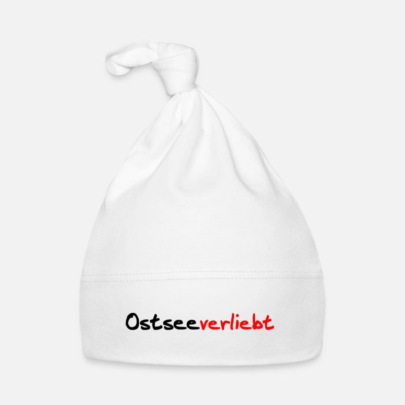 Ostseeverliebt schwarz rot Baby Bio-Mütze