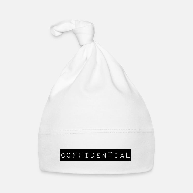 Confidential! Vertraulich und Geheim als Slogan Baby Bio-Mütze
