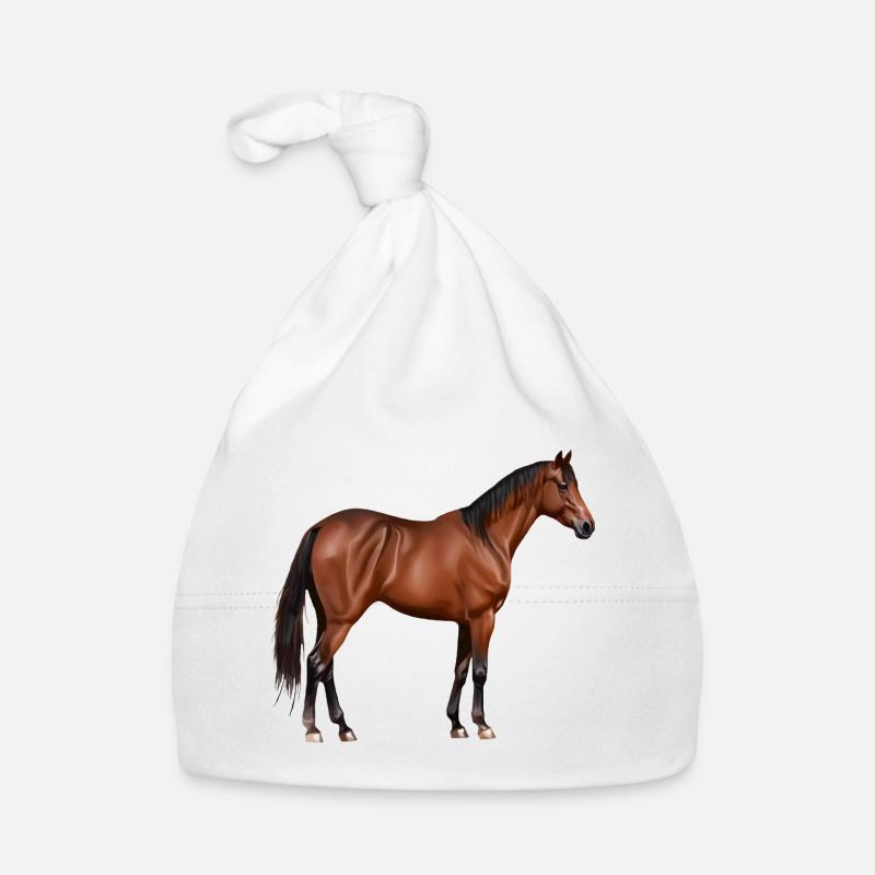 Serafina - braunes Pferd, stehend Baby Bio-Mütze