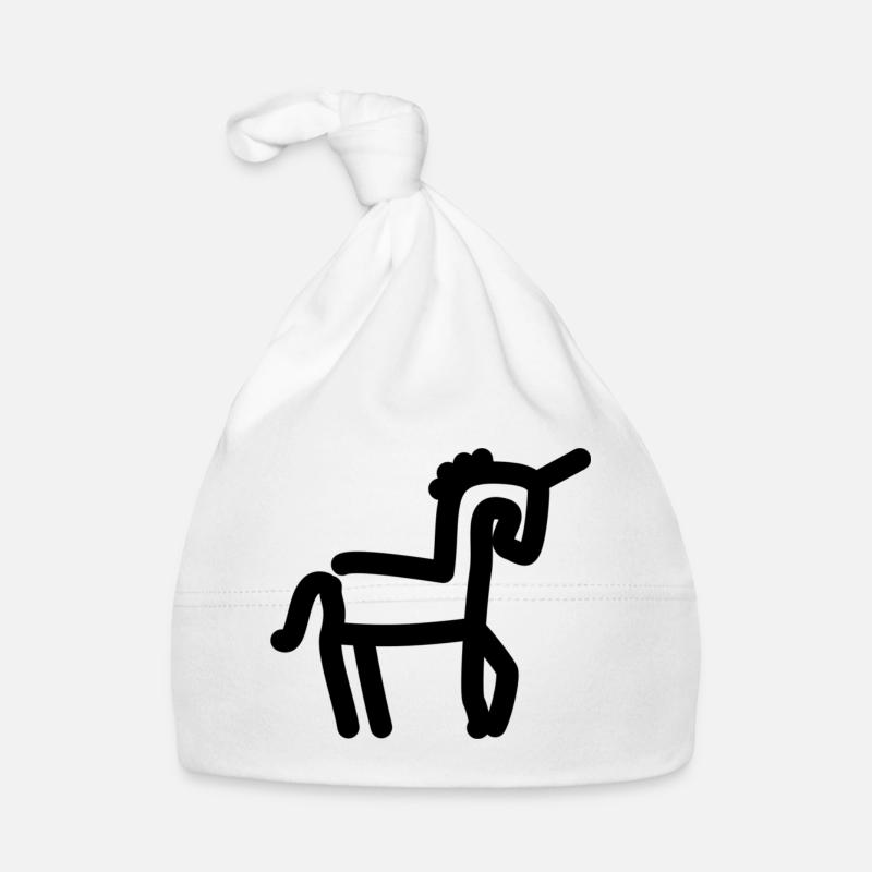 Line Drawing Unicorn Organic Baby Cap