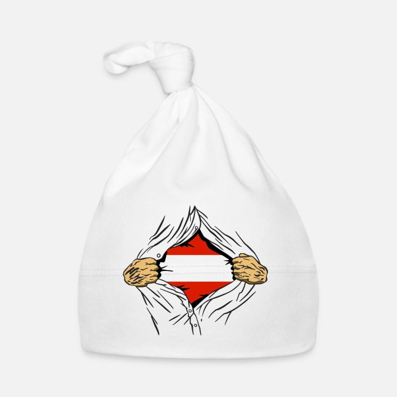 Austria Flag Austria Austrian Flag AT Organic Baby Cap