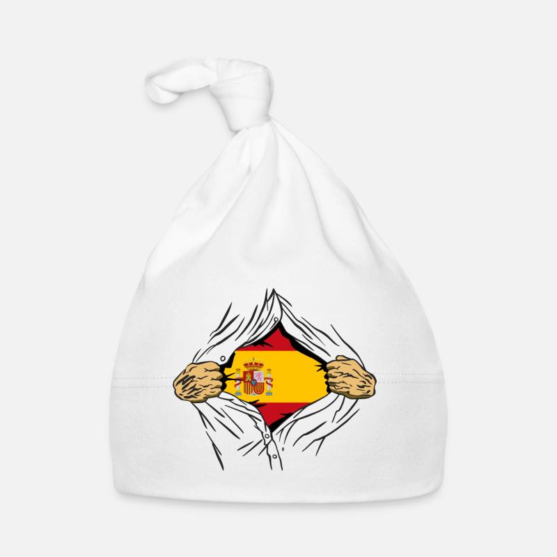 Drapeau d’Espagne Vintage Drapeau espagnol d’occasion Look Bonnet bio Bébé