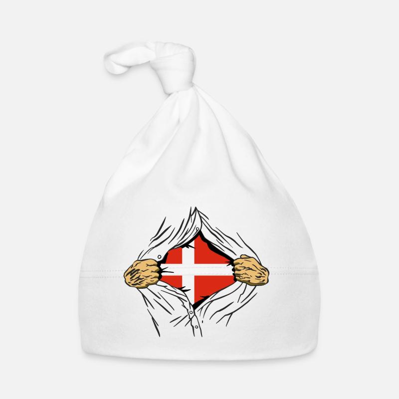 Danemark Drapeau Scandinavie Drapeau danois Voyage Bonnet bio Bébé